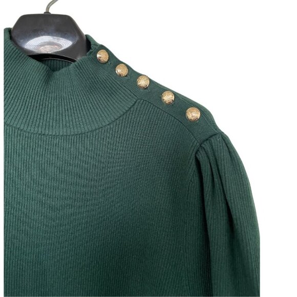 Lauren Ralph Lauren Black Label Green Sweater Sz XXL Gold Buttons Preppy - Picture 6 of 9